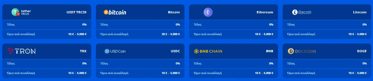 Κρυπτονομίσματα αποδεκτά στο Posido